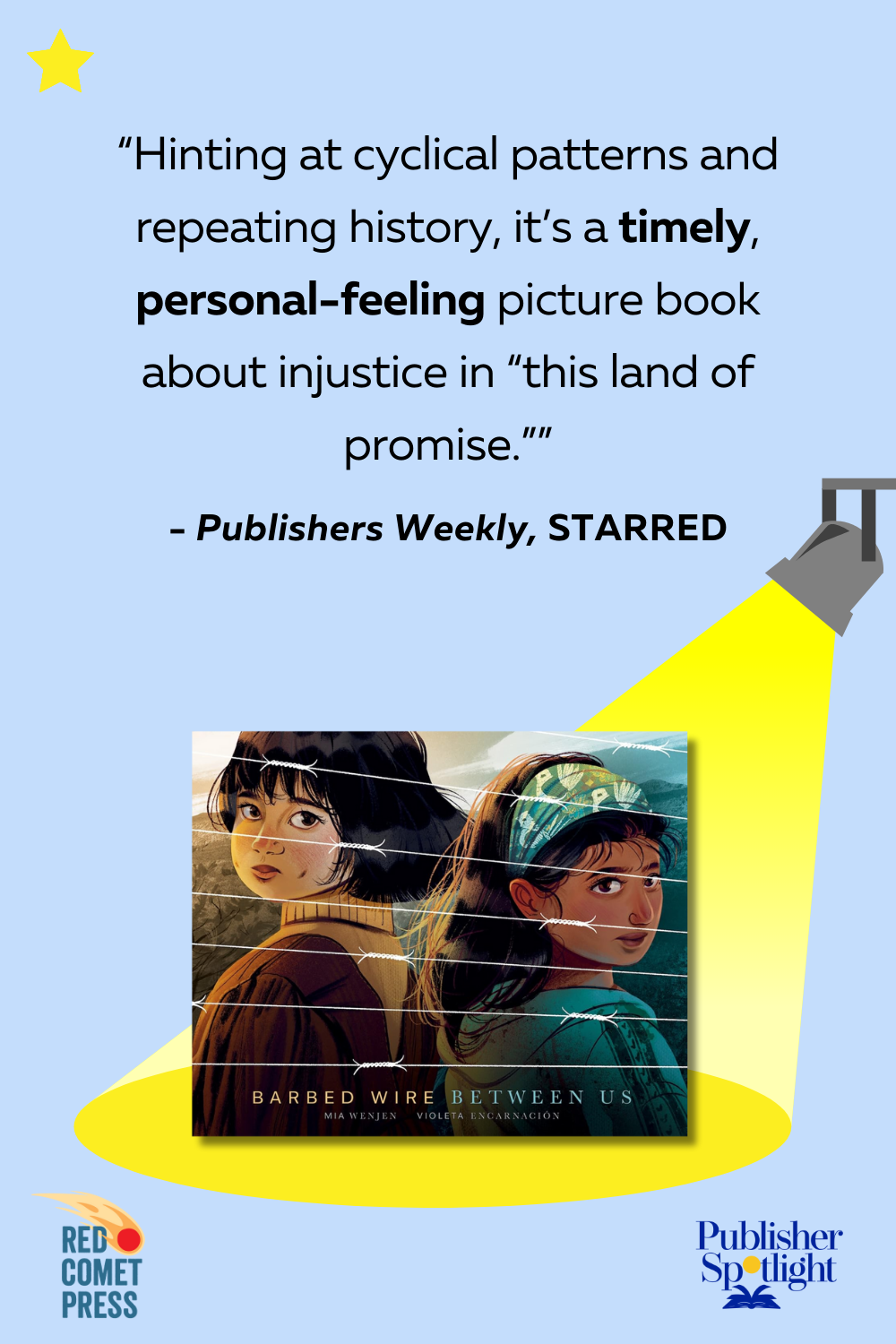 Starred review graphic for Barbed Wire Between Us Red Comet Starred Review