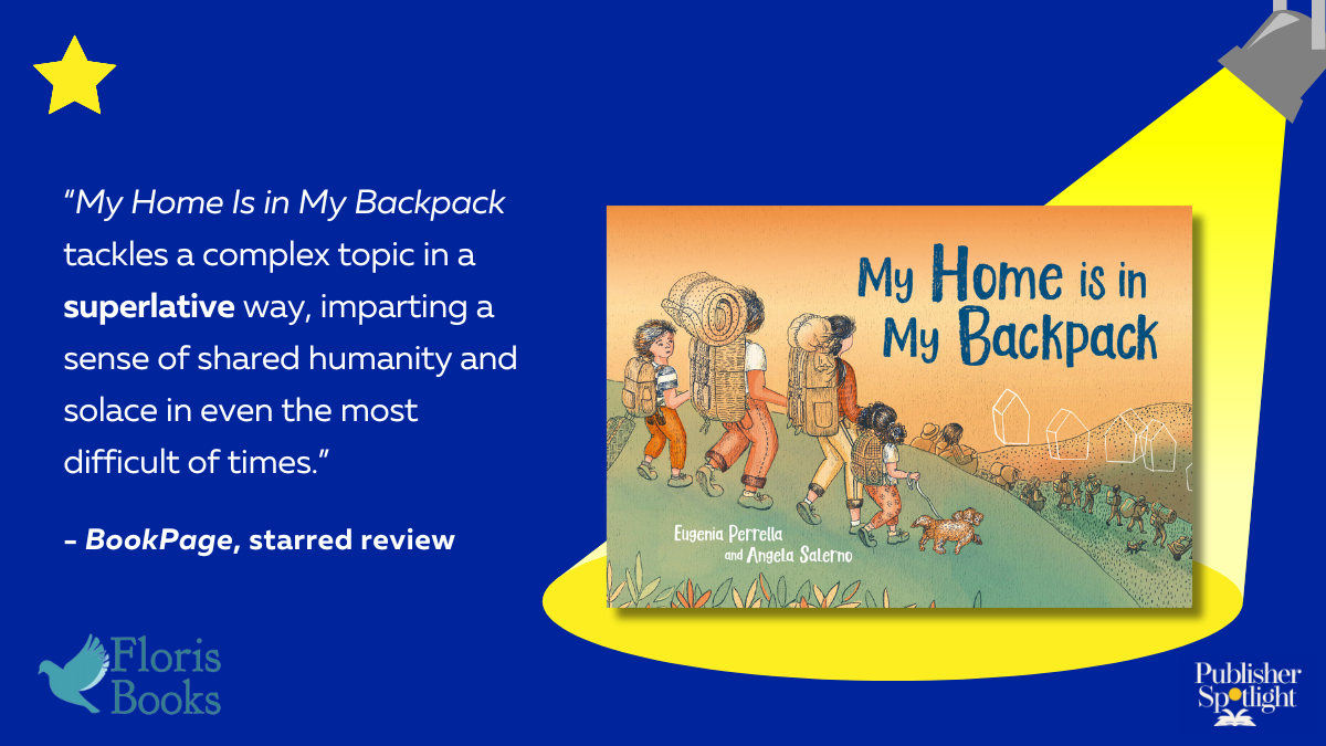 starred review graphic for Floris' My Home is in My Backpack from Bookpage