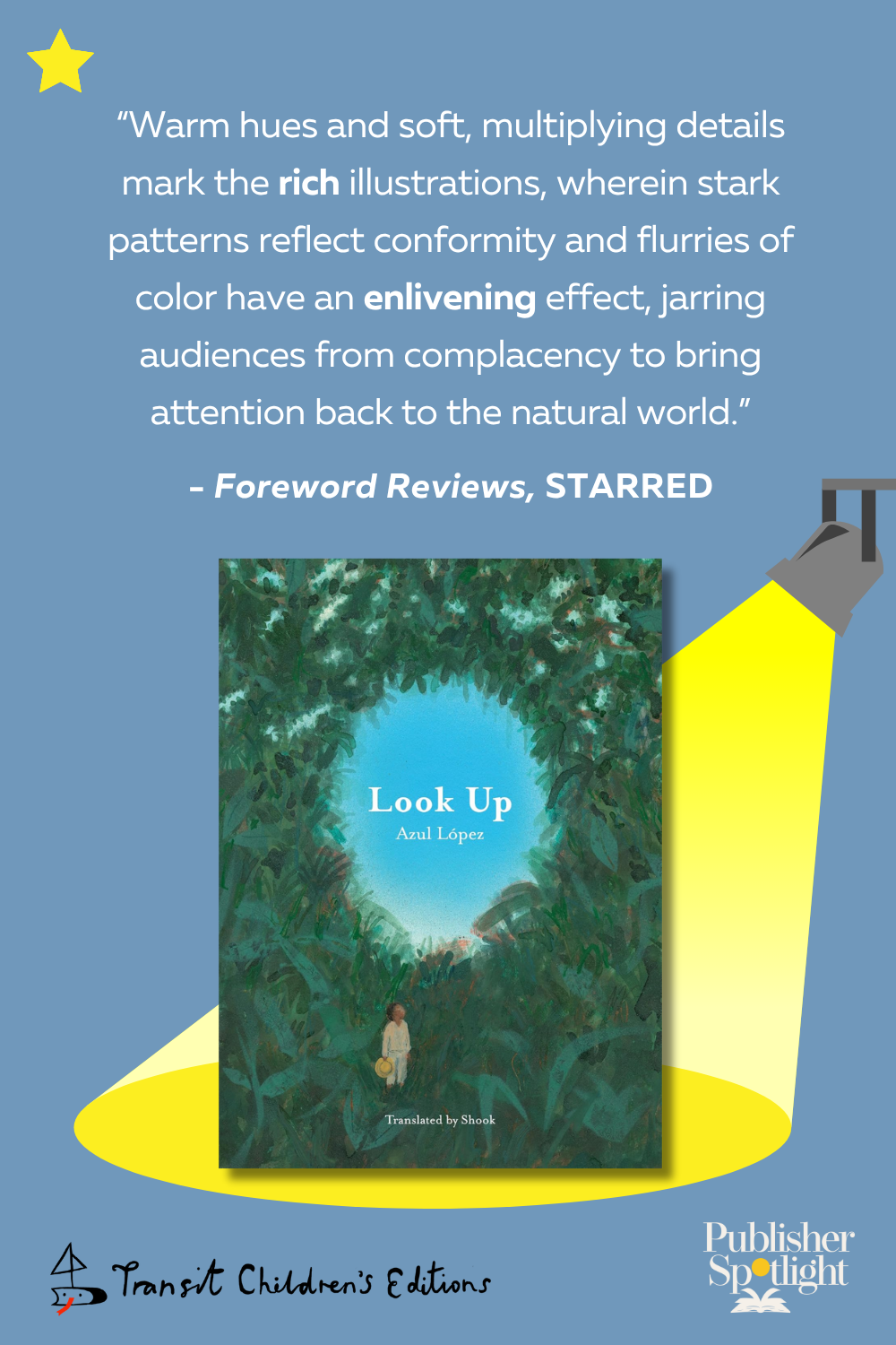 starred review graphic for Transit's Look Up from Foreword