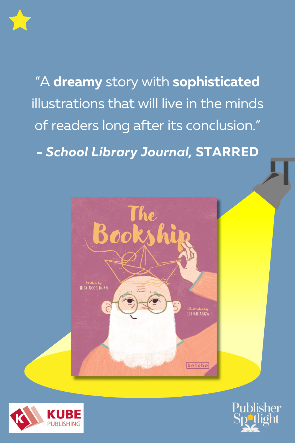 Starred Review Graphic of Kube's Bookship SLJ Star