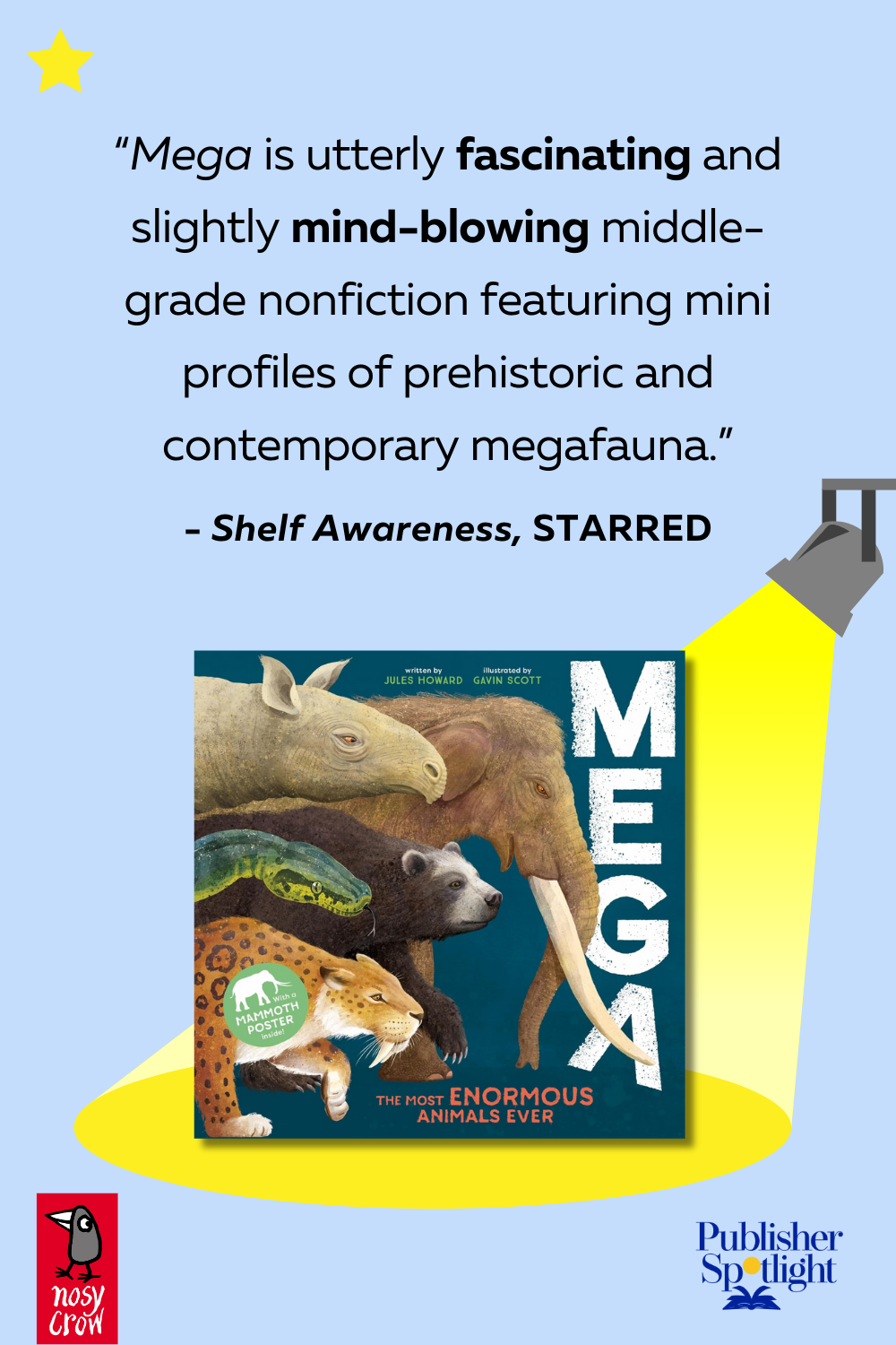 Starred review graphic for Mega Nosy Crow Starred Review