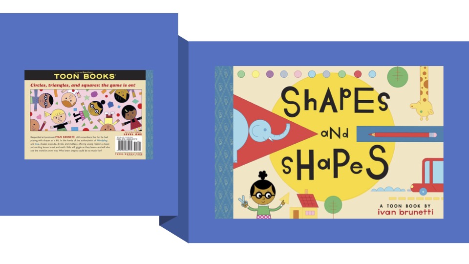 Shapes and Shapes back cover on left, larger image of front cover on right