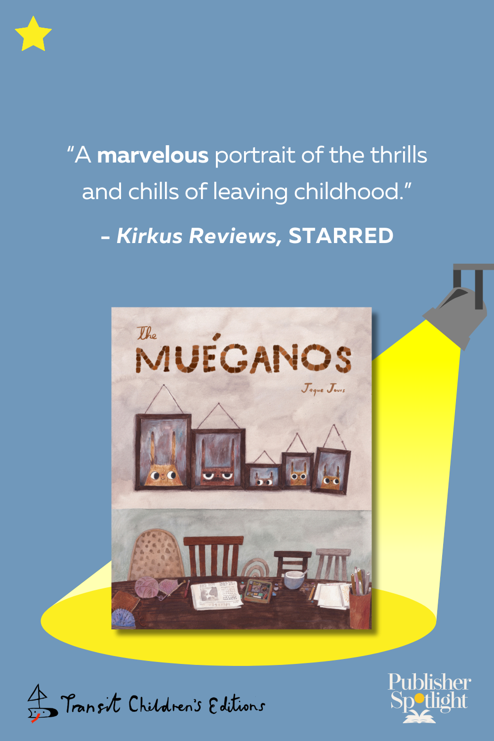 Starred Review Graphic of The Muéganos (Transit) Kirkus Star